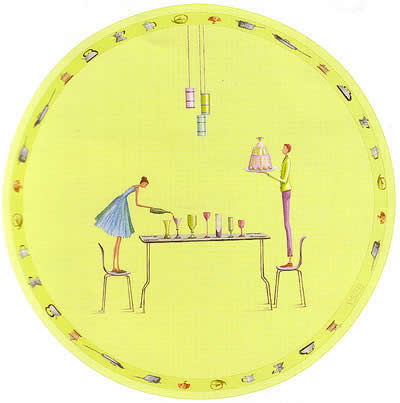 roger la borde yellow round tray